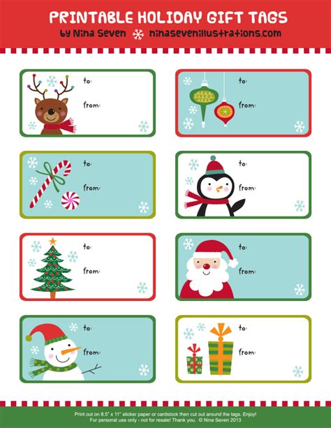Free Printable Gift Tags For Students